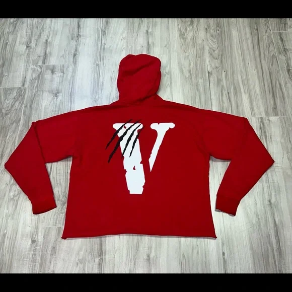 Apparel Vlone Red Hoodie Vlone X Nav Bad Habits Drip Hoodie For